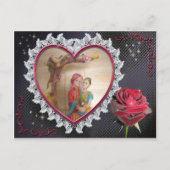 アジ結婚アンのカップルハートスイングアートプリント/ ポストカード (正面)