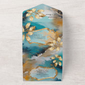 アジ芸術的アの東洋の波と風景 オールインワン招待状 (外側)