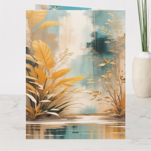 アジ芸術的アの東洋の波と風景 カード (裏面)