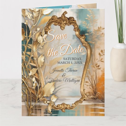 アジ芸術的アの東洋の波と風景 カード (正面)