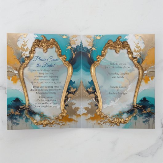 アジ芸術的アの東洋の波と風景 カード (内部)