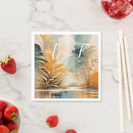 アジ芸術的アの東洋の波と風景 スタンダードカクテルナプキン