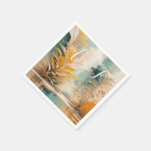 アジ芸術的アの東洋の波と風景 スタンダードカクテルナプキン (角)