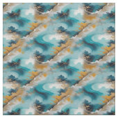 アジ芸術的アの東洋の波と風景 ファブリック (見本)