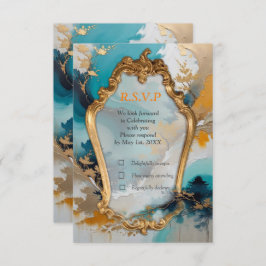 アジ芸術的アの東洋の波と風景 出欠カード