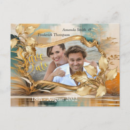 アジ芸術的アの東洋の波と風景 案内ポストカード