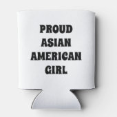 アジ誇りを持ったアン・アメリカン・ガール、白黒 缶クーラー (裏面)