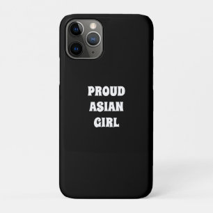 アジ誇りを持ったアン・ガール・白黒 iPhone 11 PROケース