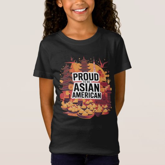 アジ誇りを持ったア系アメリカである Tシャツ (正面)