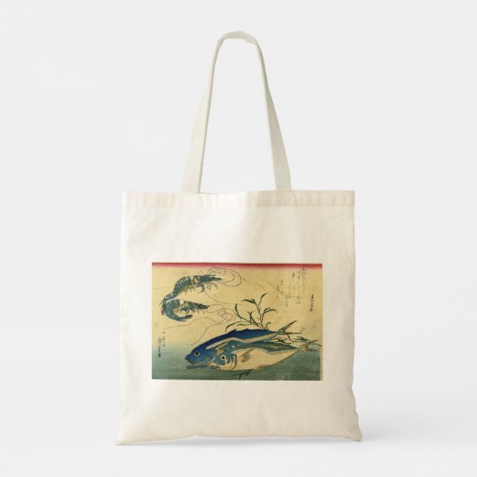 アジ&エビ – 広重カラフルの日本の魚 トートバッグ (裏面)