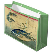 アジ&エビ – 広重カラフルの日本の魚 ラージペーパーバッグ (正面アングル)