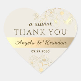 アスイートサンキューユー金ゴールド結婚式の引き出物 ハートシール