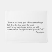 アスキュロス引用文、私たちの睡眠中でさえ ドアマット (正面)