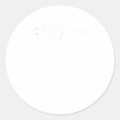 アスキーアートフィッシュおたくフィッシャー魚釣りギークPC おもしろい ラウンドシール (正面)