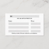 アスクレピウスのハーブグリーンロッド金ゴールド医療 予約カード (裏面)