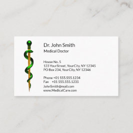 アスクレピウスのハーブグリーンロッド金ゴールド医療 予約カード