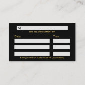 アスクレピウスのブラック・クラシー・ロッド上の医療金ゴールド 予約カード (裏面)