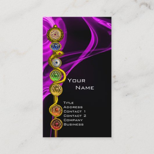 アスクレピウスのヨガインストラクターロッド，7チャクラ，ピンク 名刺 (正面)