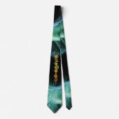 アスクレピウスのロッド7チャクラ，ヨガ，スピリチュアルエネルギー ネクタイ (正面)