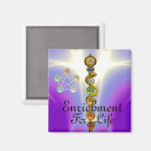 アスクレピウスのロッド7チャクラ,ヨガ,スピリチュアルエネルギー マグネット (正面/裏面)