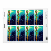 アスクレピウスのロッド7チャクラ，ヨガ，スピリチュアルエネルギー ラベル (フルシート)