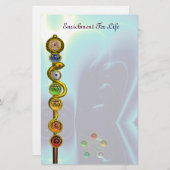 アスクレピウスのロッド7チャクラ,ヨガ,スピリチュアルエネルギー 便箋 (正面/裏面)