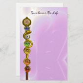 アスクレピウスのロッド7チャクラ,ヨガ,スピリチュアルエネルギー 便箋 (正面/裏面)