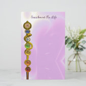 アスクレピウスのロッド7チャクラ,ヨガ,スピリチュアルエネルギー 便箋 (スタンド正面)