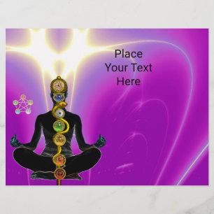 アスクレピウスのロッド，7チャクラヨガロータスポーズピンク チラシ