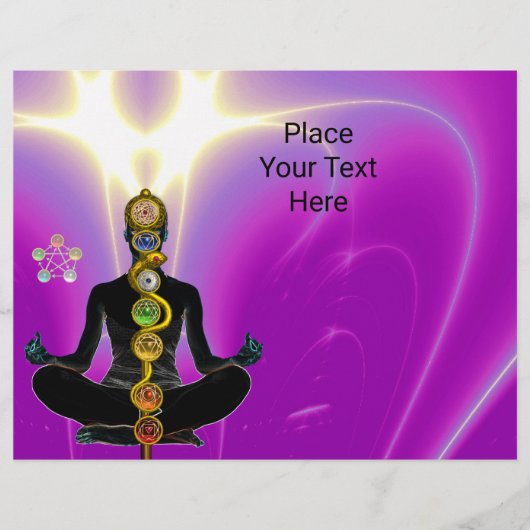 アスクレピウスのロッド，7チャクラヨガロータスポーズピンク チラシ (正面)