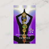 アスクレピウスのロッド,7チャクラヨガロータスポーズピンク 名刺 (裏面)