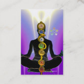 アスクレピウスのロッド,7チャクラヨガロータスポーズピンク 名刺 (裏面)