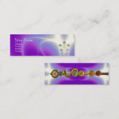 アスクレピウスのロッド，7チャクラ，ヨガ，スピリチュアルエネルギー スキニー名刺 (正面/裏面)