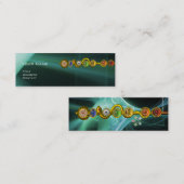 アスクレピウスのロッド，7チャクラ，ヨガ，スピリチュアルエネルギー スキニー名刺 (正面/裏面)