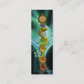 アスクレピウスのロッド，7チャクラ，ヨガ，スピリチュアルエネルギー スキニー名刺 (裏面)