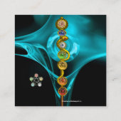 アスクレピウスのロッド，7チャクラ，ヨガ，スピリチュアルエネルギー スクエア名刺 (裏面)