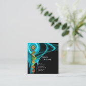 アスクレピウスのロッド，7チャクラ，ヨガ，スピリチュアルエネルギー スクエア名刺 (スタンド正面)