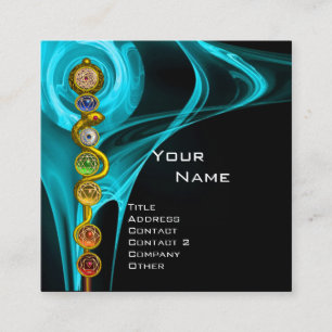 アスクレピウスのロッド，7チャクラ，ヨガ，スピリチュアルエネルギー スクエア名刺