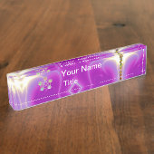 アスクレピウスのロッド，7チャクラ，ヨガ，スピリチュアルエネルギー デスクネームプレート (側面)