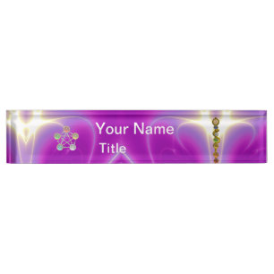 アスクレピウスのロッド，7チャクラ，ヨガ，スピリチュアルエネルギー デスクネームプレート