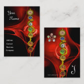 アスクレピウスのロッド，7チャクラ，ヨガ，スピリチュアルエネルギー 名刺 (正面/裏面)