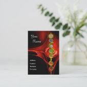 アスクレピウスのロッド，7チャクラ，ヨガ，スピリチュアルエネルギー 名刺 (スタンド正面)