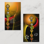 アスクレピウスのロッド，7チャクラ，ヨガ，スピリチュアルエネルギー 名刺 (正面/裏面)