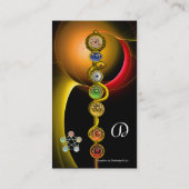 アスクレピウスのロッド，7チャクラ，ヨガ，スピリチュアルエネルギー 名刺 (裏面)