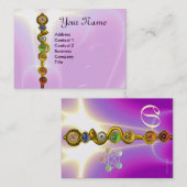 アスクレピウスのロッド，7チャクラ，ヨガ，スピリチュアルエネルギー 名刺 (正面/裏面)