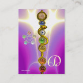 アスクレピウスのロッド，7チャクラ，ヨガ，スピリチュアルエネルギー 名刺 (裏面)