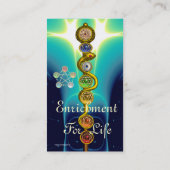 アスクレピウスのロッド，7チャクラ，ヨガ，スピリチュアルエネルギー 名刺 (裏面)