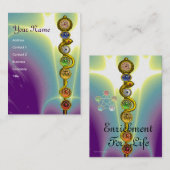 アスクレピウスのロッド，7チャクラ，ヨガ，スピリチュアルエネルギー 名刺 (正面/裏面)