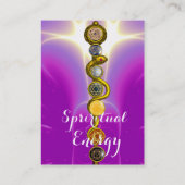 アスクレピウスのロッド，7チャクラ，ヨガ，スピリチュアルエネルギー 名刺 (裏面)