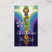 アスクレピウスのロッド，7チャクラ，ヨガ，スピリチュアルエネルギー 名刺 (裏面)